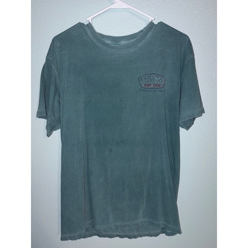 Ron Jon Surf Shop Clearwater Beach Comfort Colors Graphic T-Shirt Teal Blue M